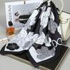 Scarf with print, women' synthetic silk, gift scarf, 70x70