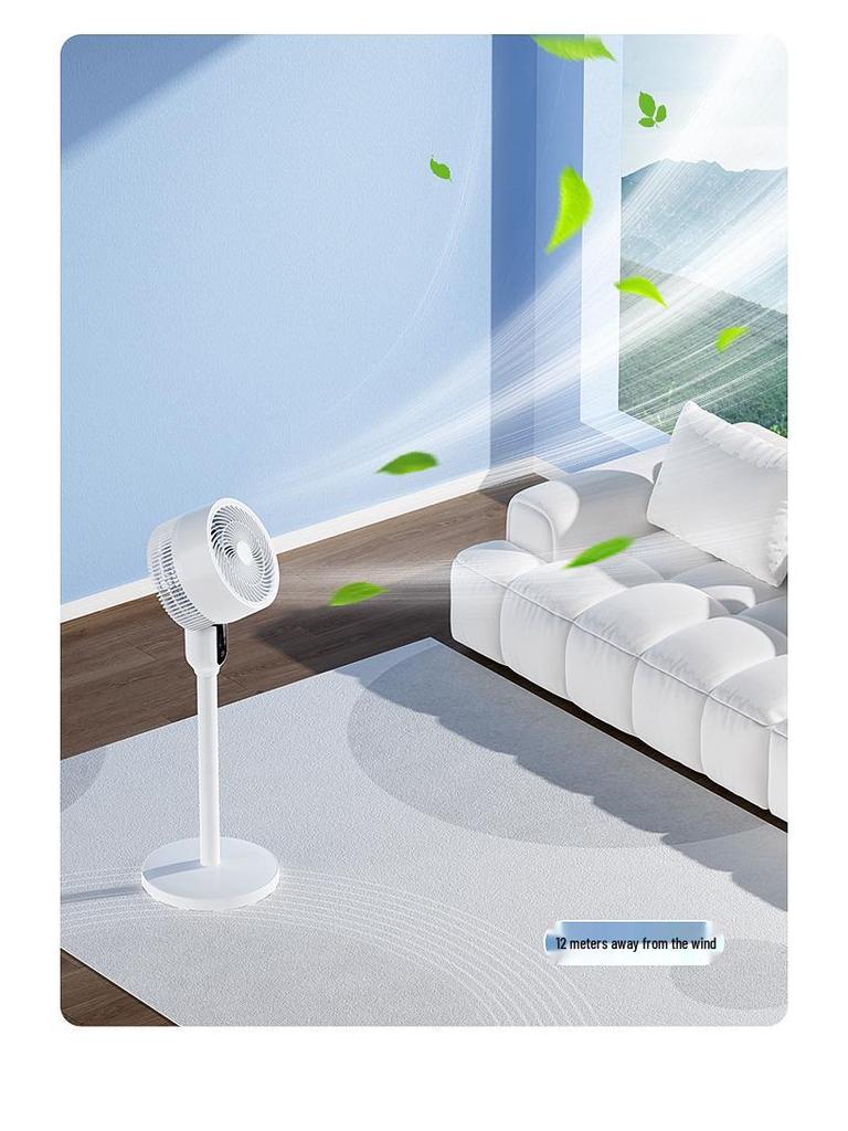 Smart Remote-Controlled Oscillating Electric Fan: Low Noise Floor & Table Air Circulation Fan