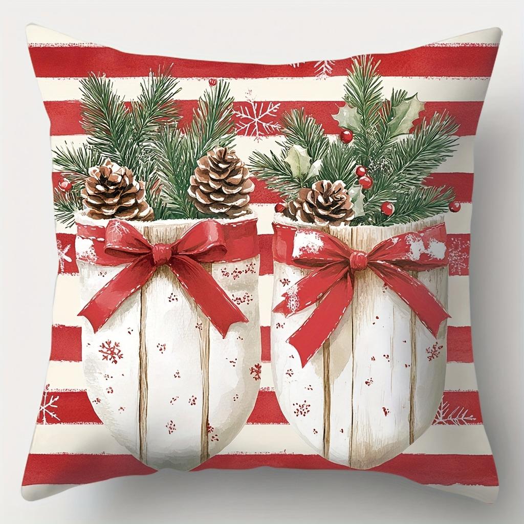 Christmas decoration pillowcase New Year gift Cute Snowman fawn print pillow cover sofa cushion suite home decoration