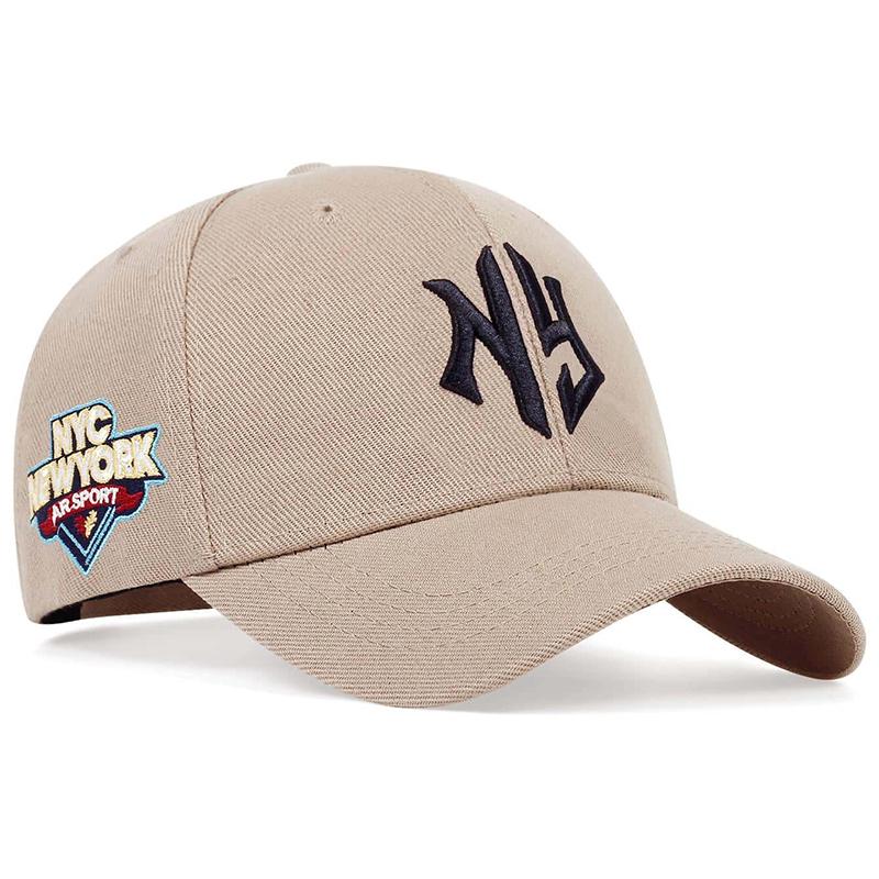 Nyc New York Borduur Baseballpetten Katoenen Snapback Hoed Mode Sport Hip Hop Trucker Hoeden Zomer Buiten Zonnehoeden Garros beige