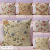 Vintage-Style Roses Cushion Cover Summer Coolness Linen Fabric Double-Sided Printing Pillow Case Sofa Home Decor Gift