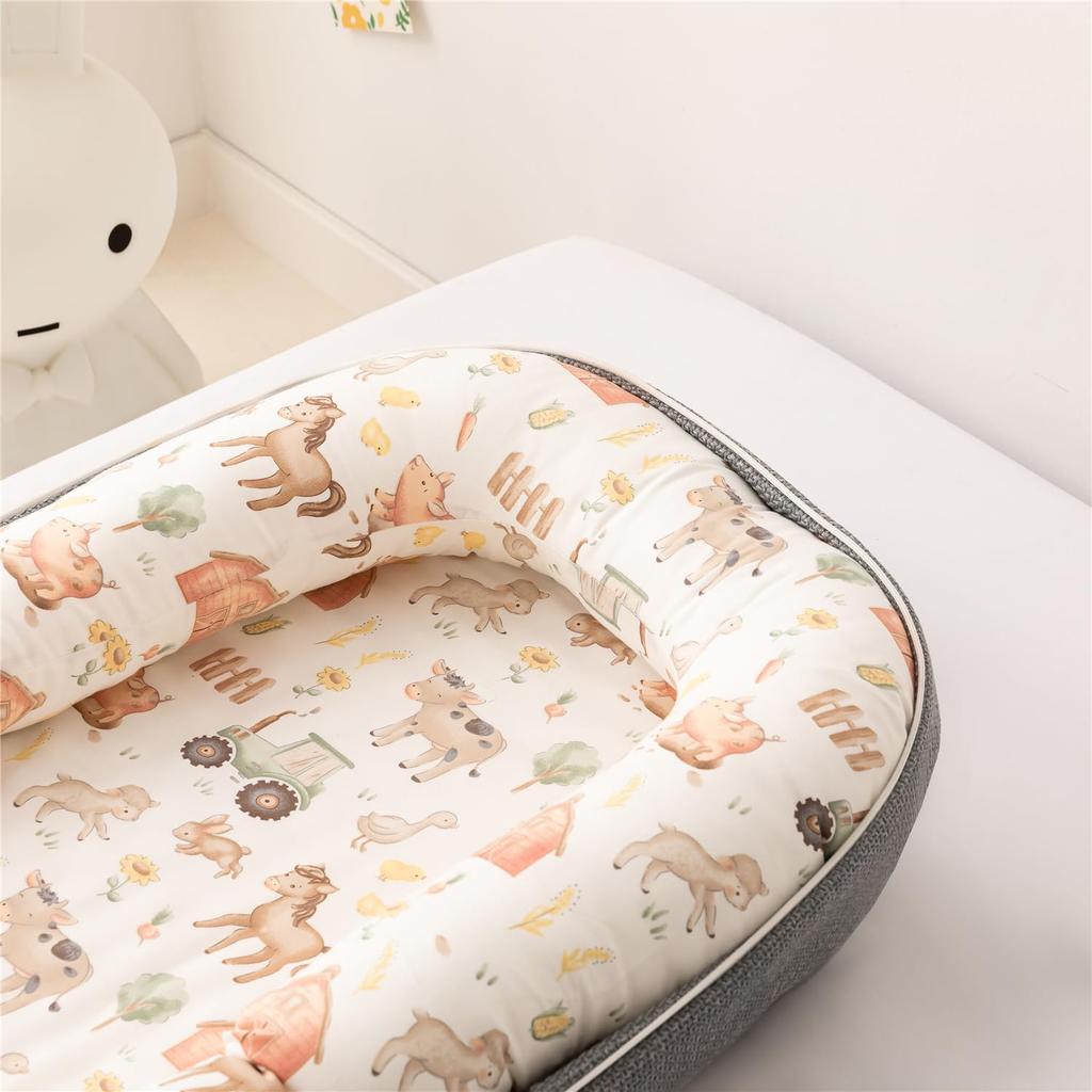 Lukaedy Portable Crib for Compact Folding Baby Gift Bed-in-Bed Newborns, Foldable, Co-sleeping Crib, Portable, Breathable, Washable, Bed,