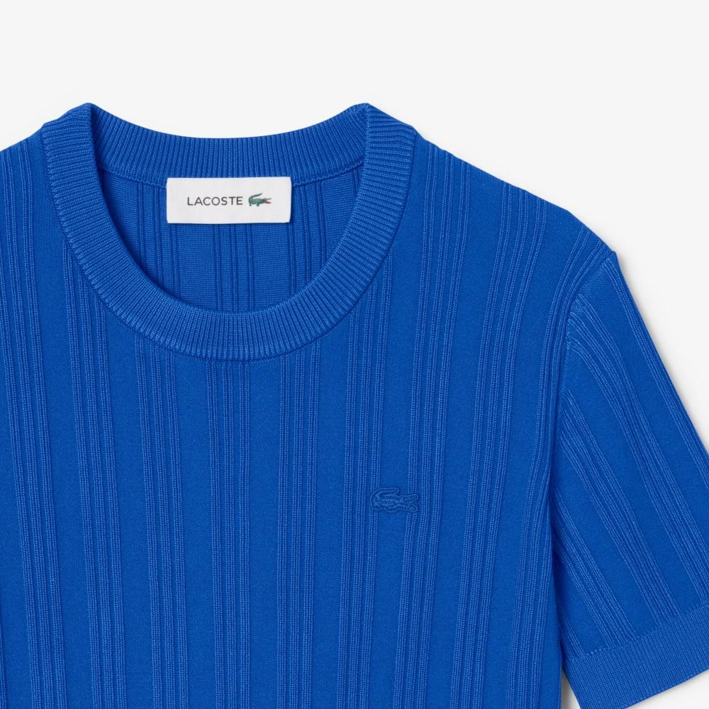 Lacoste Women's Pleated Rib Short-Sleeve Sweater AF7961-55NC4X