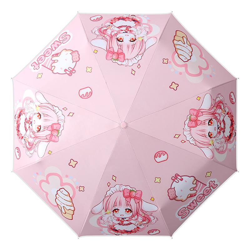Safety anti-rebound children's umbrella Automatic sunscreen umbrella Special for primary and secondary school students to go to school Large