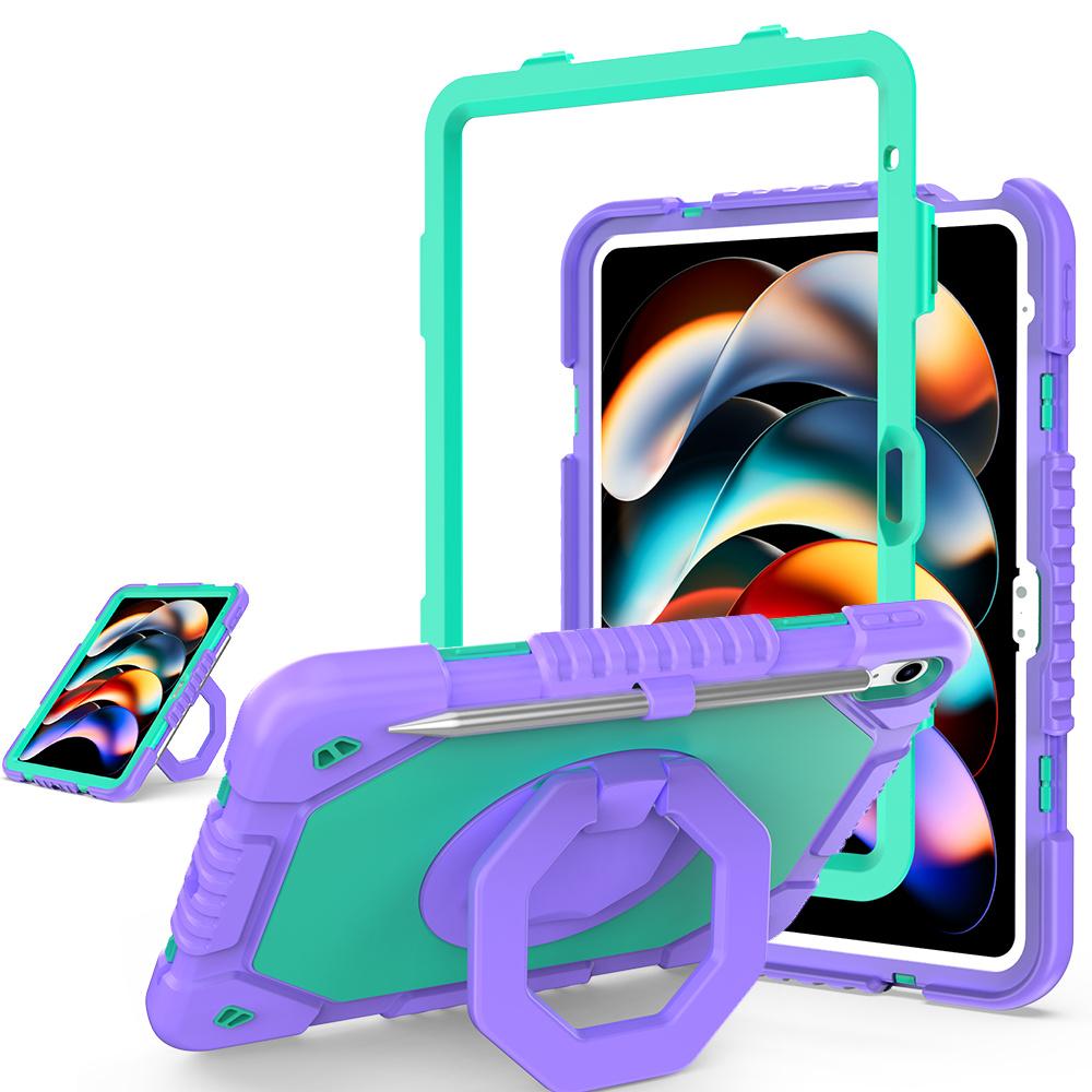 For iPad (2025) / 10.9 (2022) Case Hand Grip Kickstand Shockproof Silicone + PC Tablet Cover with Pen Slot