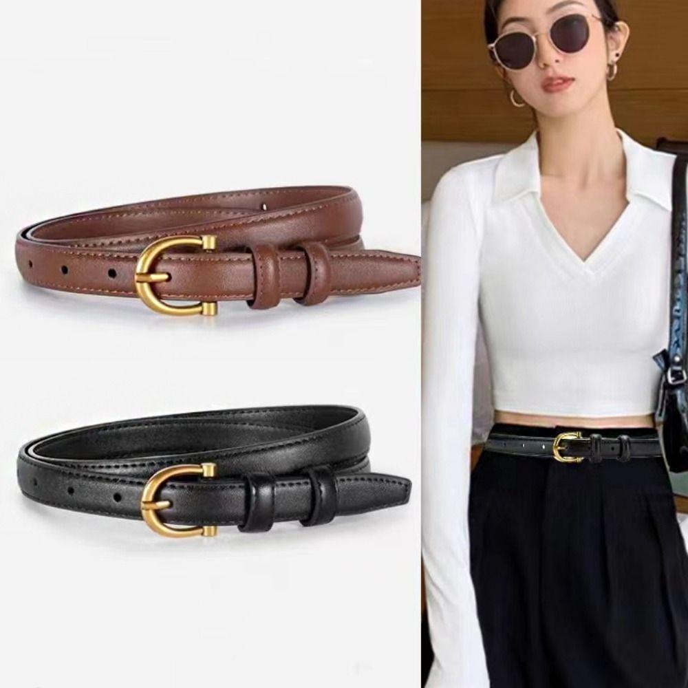Pin Buckle Pu Waistbands Thin Trouser Decoration Fashion Women Belt Dress Decoration