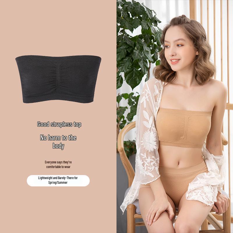 Plus Size Women's Wireless Sports Bandeau Bra with Beautiful Back Design