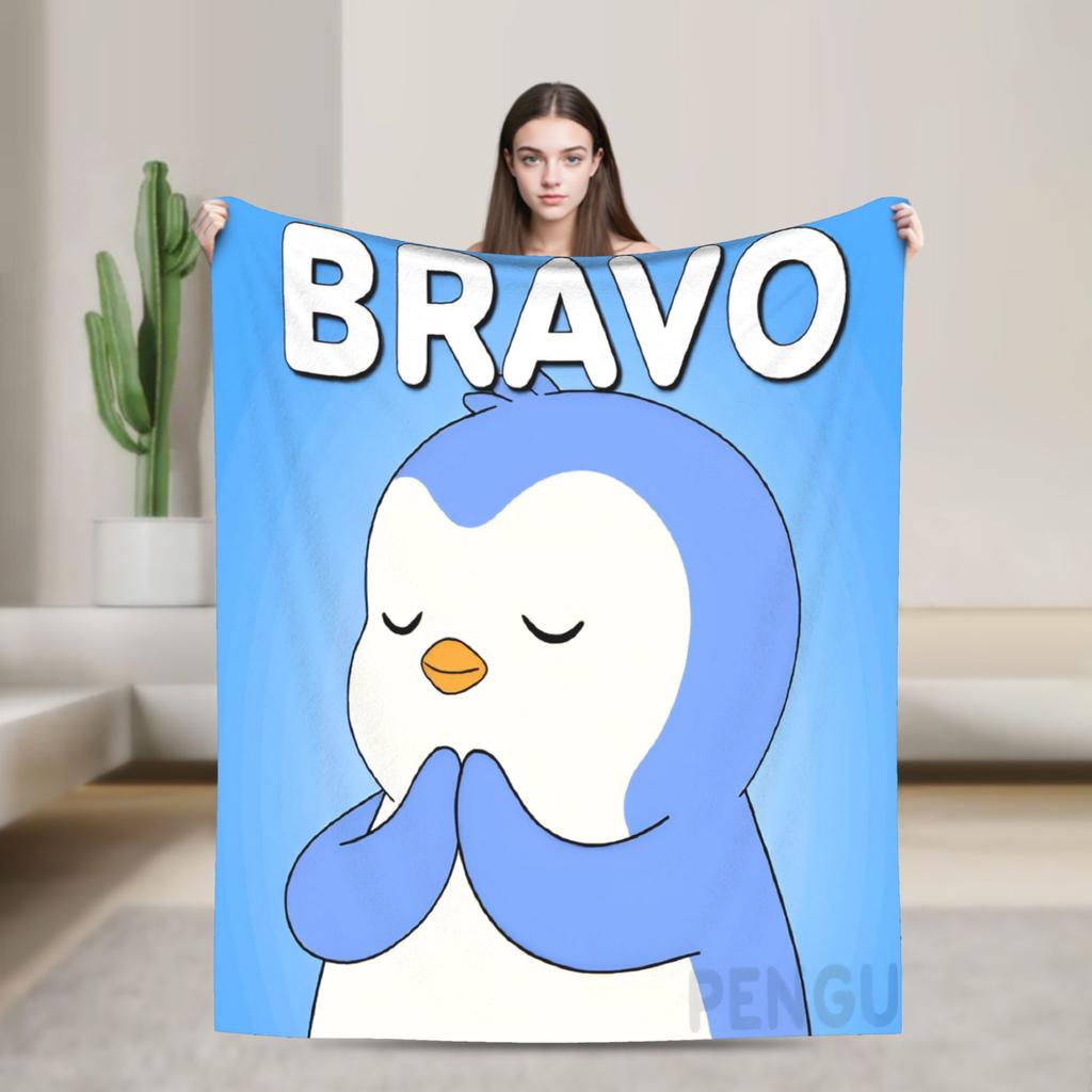 Pudgy Penguin Merch Blanket Ultra-Soft Fleece Throw Blankets Relax Bedding Throws