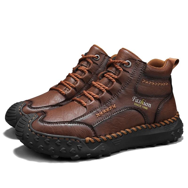 

38-48 Осень / Весна Ручная работа Мужские ботинки Обувь Удобные ботильоны для мужчин Повседневная обувь Мокасины Мужские ботинки в стиле милитари 45 коричневый/красный