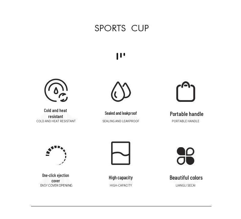 32oz Gradient Water Bottle with Lanyard & Straw - 1L Large Capacity for Outdoor Sports