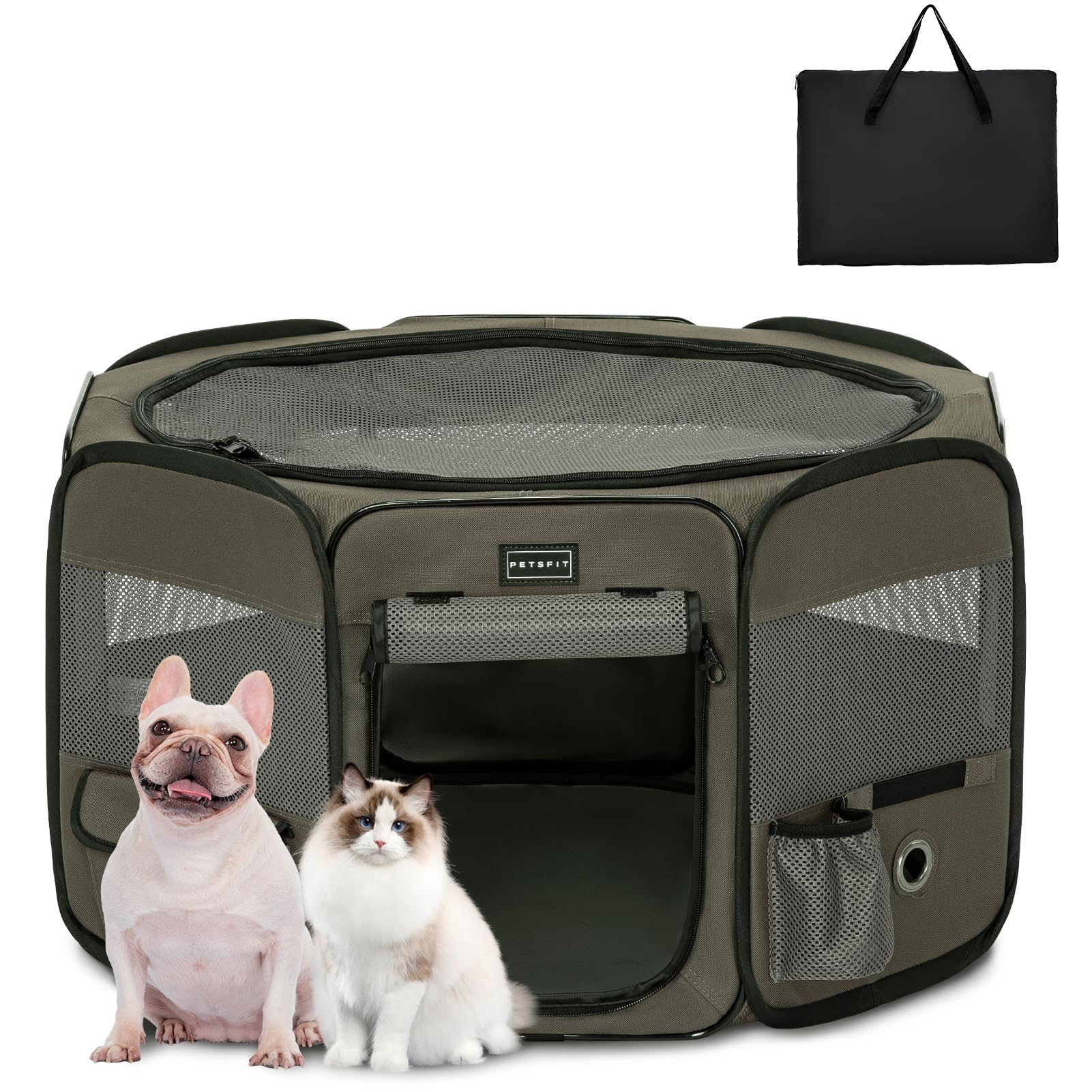 

Petsfit Восьмиугольный Собака Питомец Быстро Открывается и Готов к Родам Кошек Подходит для Кошек и Сетка Включает Хранение Вписывается в Комнату Уличный и Маленькие Питомцы