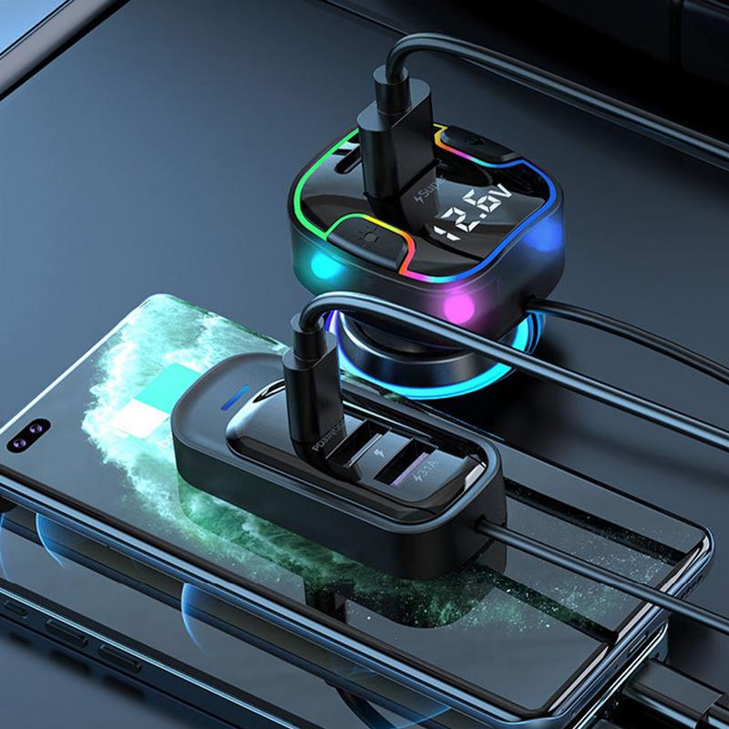 USB Car Charger Fast Charge Digital Display USB Mobile Phone Charger For Auto Built-in Intelligent Chip USB Car Phone Charger