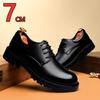 High Quality Cow Leather Platform High Heel Flat/7CM Height Increase Men Leather Shoe Oxford Dress Elevator Shoes Formal Wedding