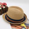 Parent-Child Top Hat Summer Sunshade Sun Protection Beach Hat Seaside Vacation British Jazz Straw Hat Couple Short Brim Top Hat