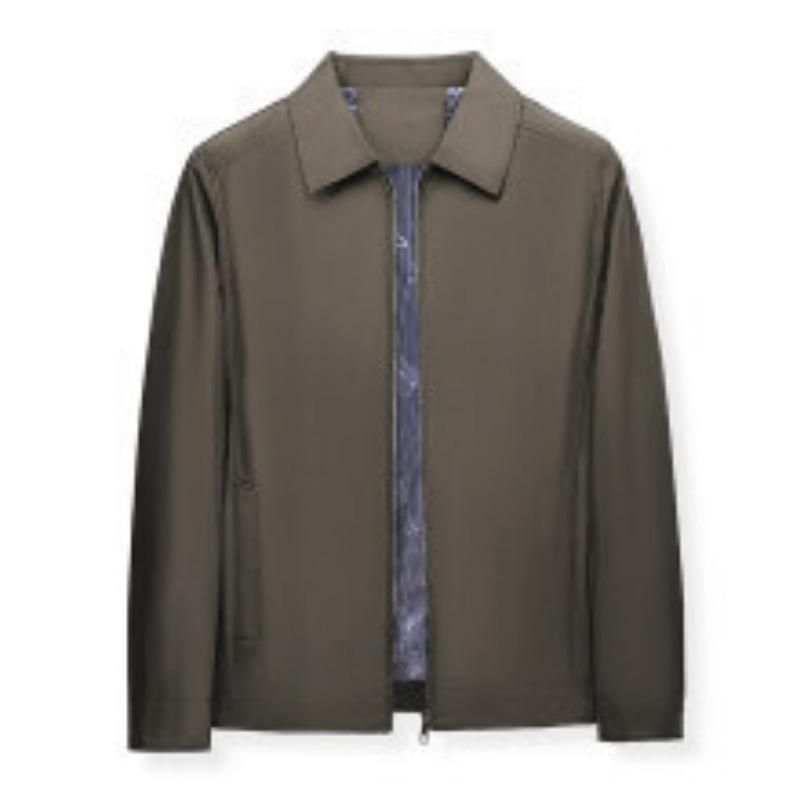 

Осенняя новая повседневная деловая куртка для людей среднего и пожилого возраста, весенне-осенняя куртка для папы с лацканами для мужчин среднего возраста 4XL хаки