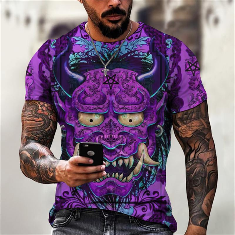 Japan Samurai Print T Shirt For Men Summer Hip Hop Trend Harajuku Streetwear Casual O-neck Short Sleeve Tops Fashion Loose Tees
