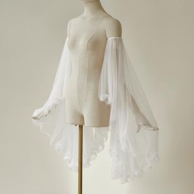 1 Pair Long Tulle Victorian Long Gloves Detachable Arm Covers  Wedding Dress Accessories