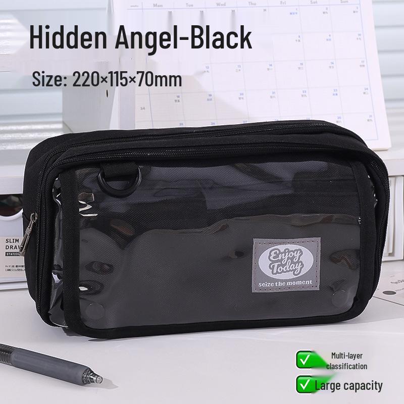 

Прозрачный синий пенал большой вместимости - Стильный и функциональный для студентов Multi-layered/High Capacity/Strong Storage