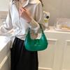 Women PU Leather Half Moon Bag Vintage Small Shoulder Bag for Girls Hobo Handbag Luxury Retro Red Ladies Armpit Purses Totes