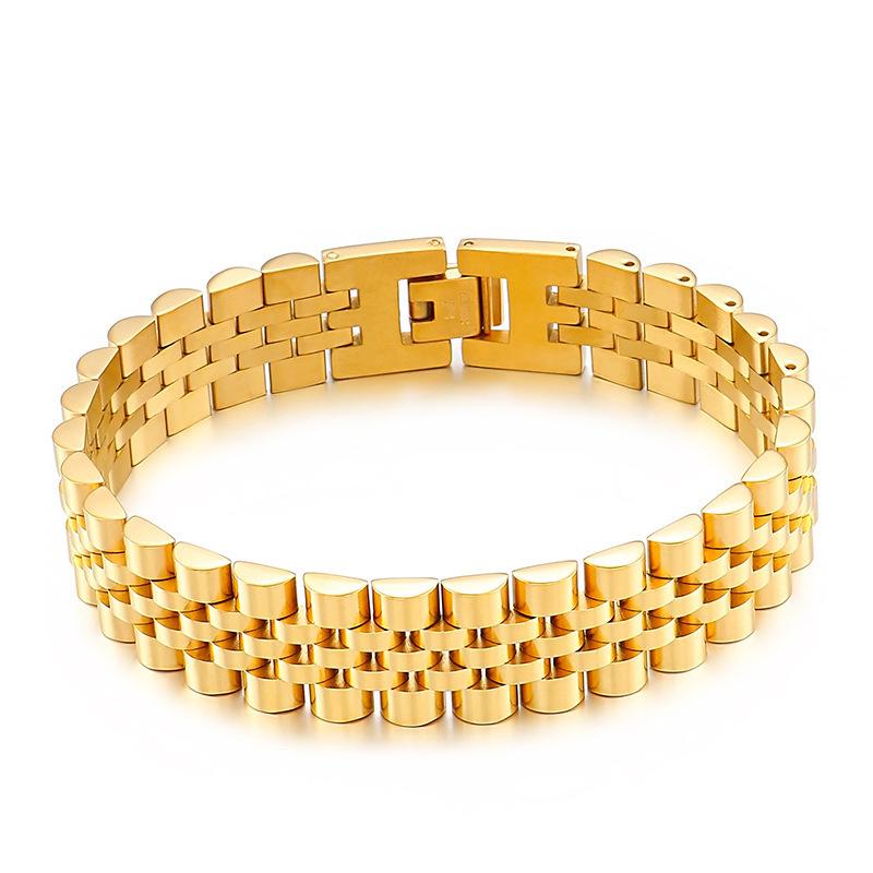 Supply Men's Stainless Steel Solid Wide Strap Bracelet, Fashion Titanium Steel Bracelet Chain Jewelry