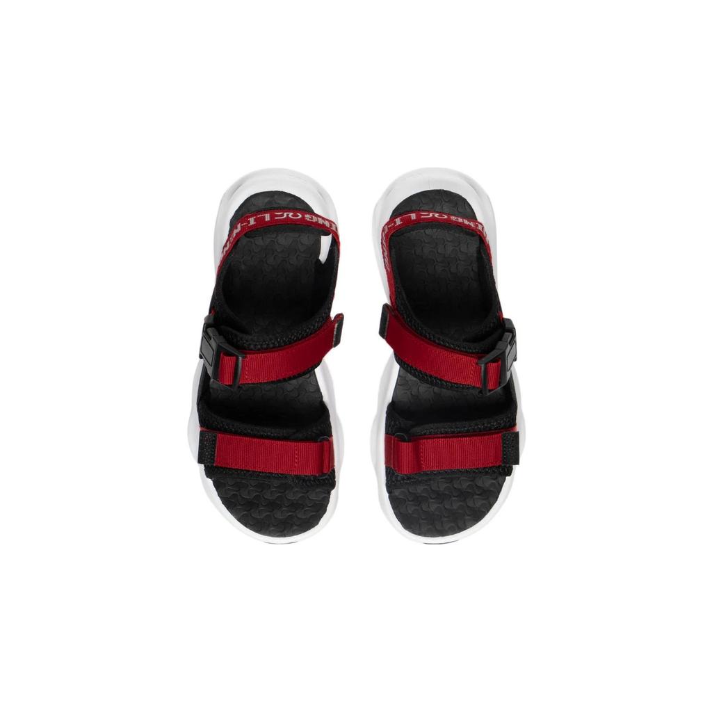 Li Ning Arc 1.0 Comfortable Versatile Shock Absorbing Childrens Sandals Kids Sandals Black Red YKUS004-3