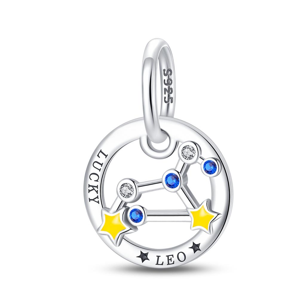 S925 Sterling Silver 12 Constellation Pendant Virgo Gemini DIY Jewelry Accessories