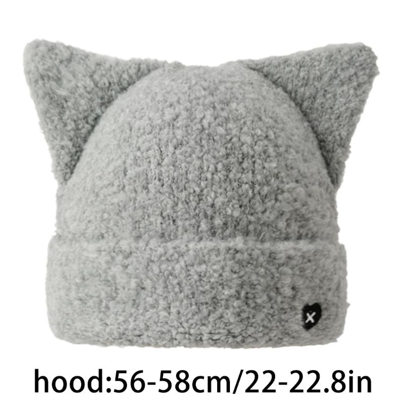 Winter Cute Cat Ear Plush Hat Warm Beanie Winter Pullover Caps for Womens Girls