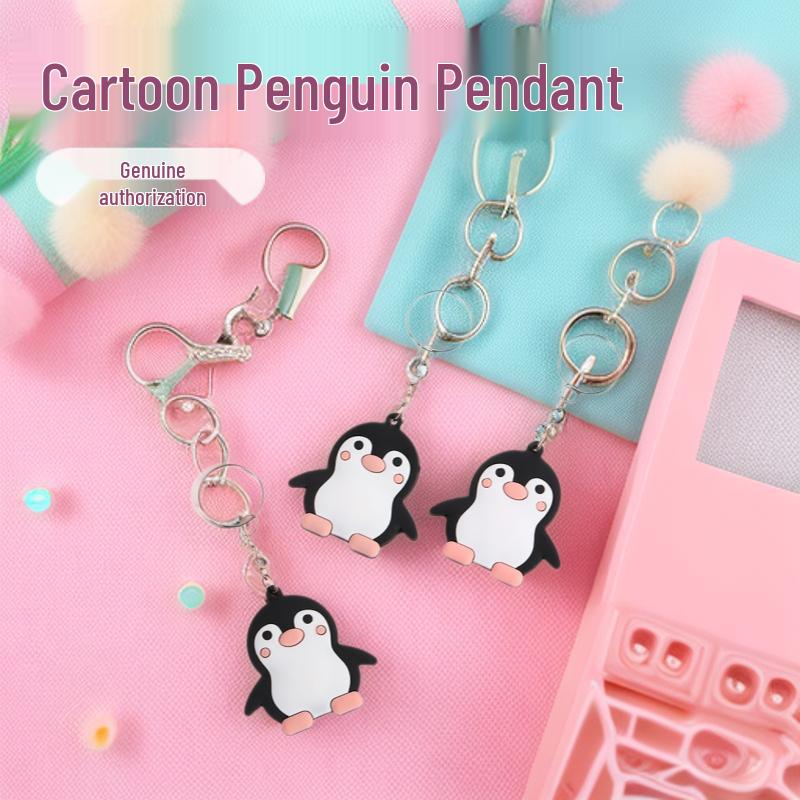 Cartoon Penguin Keychain Pendant - Soft Rubber Accessory in Stock Epoxy