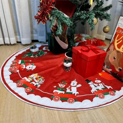 Christmas Tree Skirt - Festive Decor, Polyester Material, Christmas Party Home Indoor and Outdoor Decoration