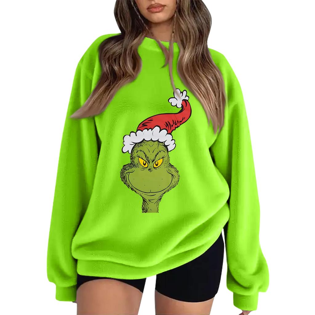 Women's Christmas Printed Flannel Sweatshirt Top