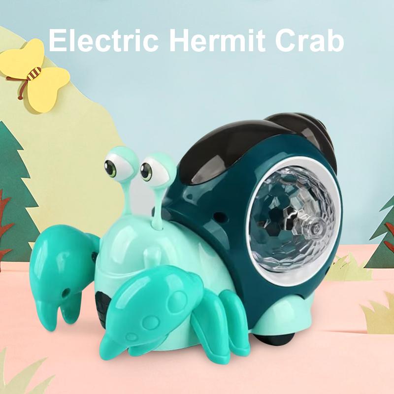 Children'S Electric Universal Snail Hermit Crab Light Music Detachable Electric Puzzle Early Education Toy Without Battery