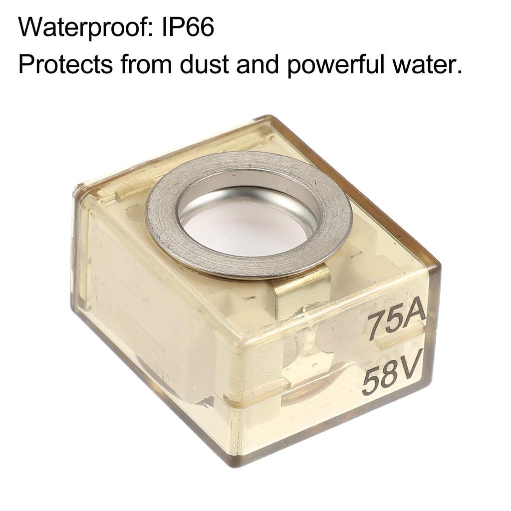 uxcell Marine Fuse Terminal Fuse Waterproof 75A DC 58V Max