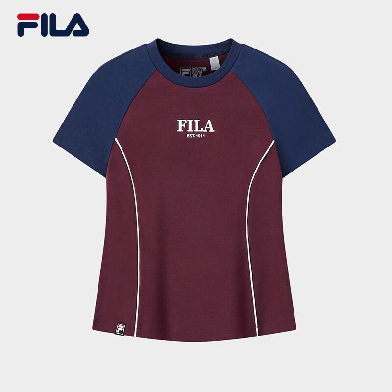 FILA Women s Slim Fit Contrast Raglan Sleeve Knit T-Shirt M