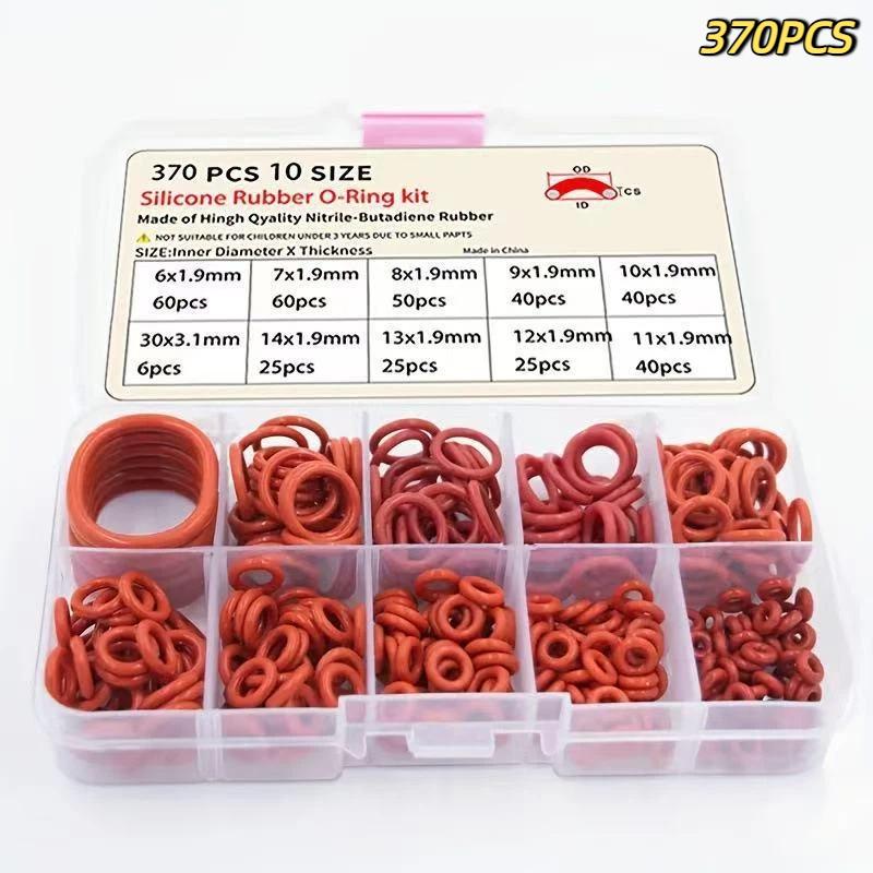 Silicone O Ring Assortment Set 351Pcs Heat Resistant Waterproof Sealer for Car Auto Repair Work