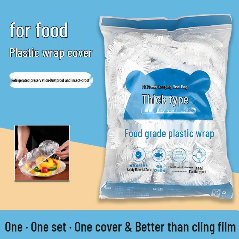 Large Food-Grade Elastic Cling Film Covers, Dustproof & Thickened, Disposable for Refrigerators, 500 Pieces
