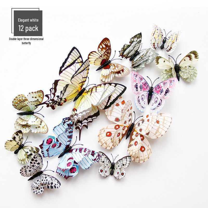 3D Double-Layer Butterflies Wall Décor & Refrigerator Magnets