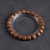 Agarwood Beaded Mala Bracelet Natural Handcrafted Smooth Wooden Wristband Adjustable Unisex Jewelry for Men Women Prayer Gifting