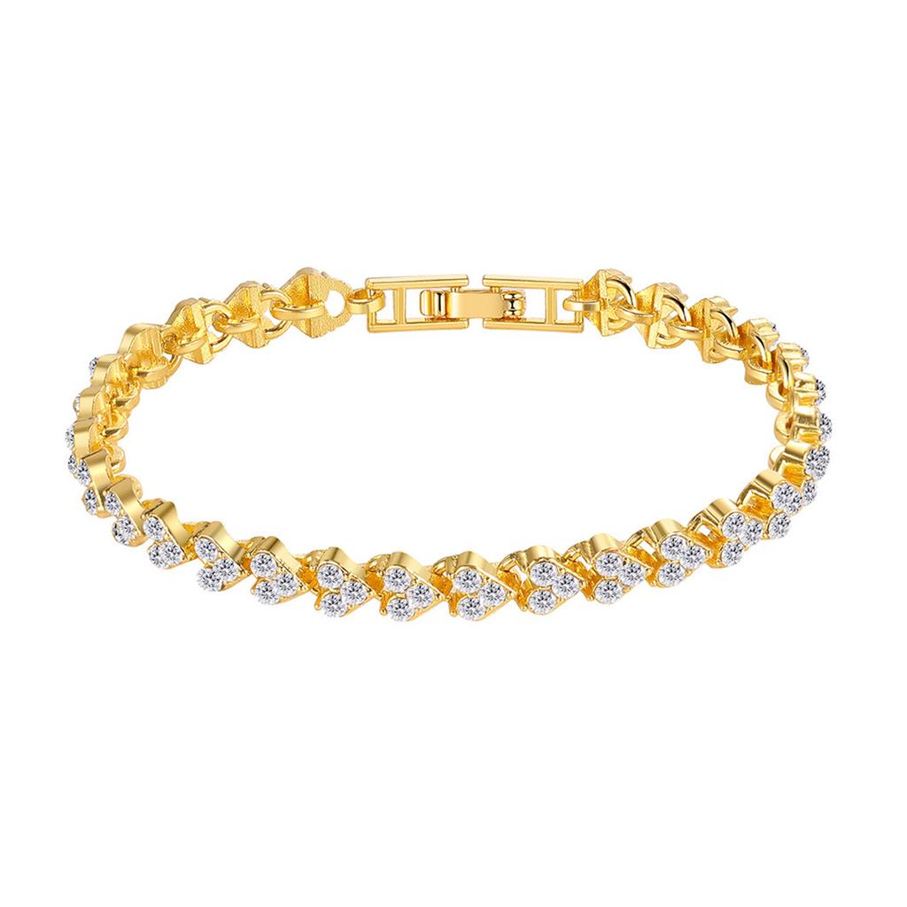 Luxury Cubic Zirconia Crystal Tennis Bracelets for Women Men Gold Color Silver Color Bracelet Chain Jewelry Gifts