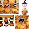 100PCS Halloween Cupcake Wrappers Toppers Pumpkin Ghost Cupcake Wrap Liners Halloween Party Dessert Cake Decoration Baking Cup