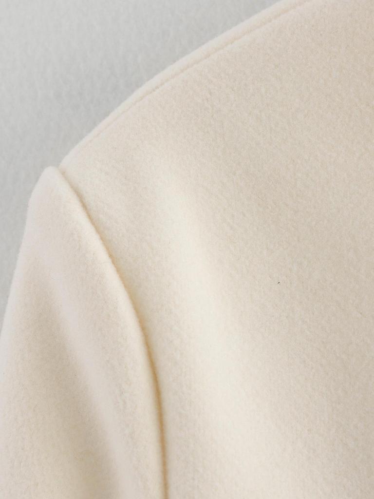 2024 Winter Women's European & American Style Wool Blend Coat with Plus Thick Irregular Hem