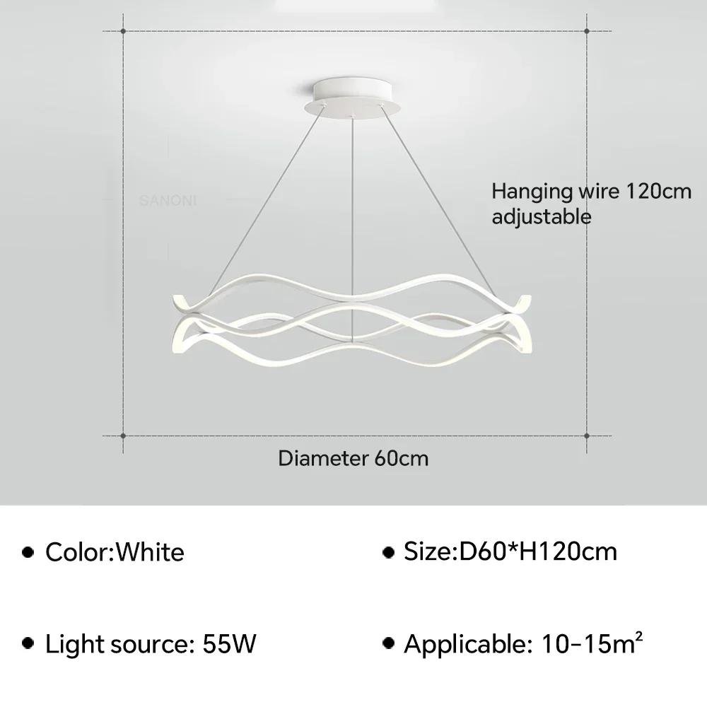 Modern LED Pendant Light For Bedroom Living Dining Room Chandelier Luxury Ring Hanging Lamp Home Decor Indoor Lighting Fixture