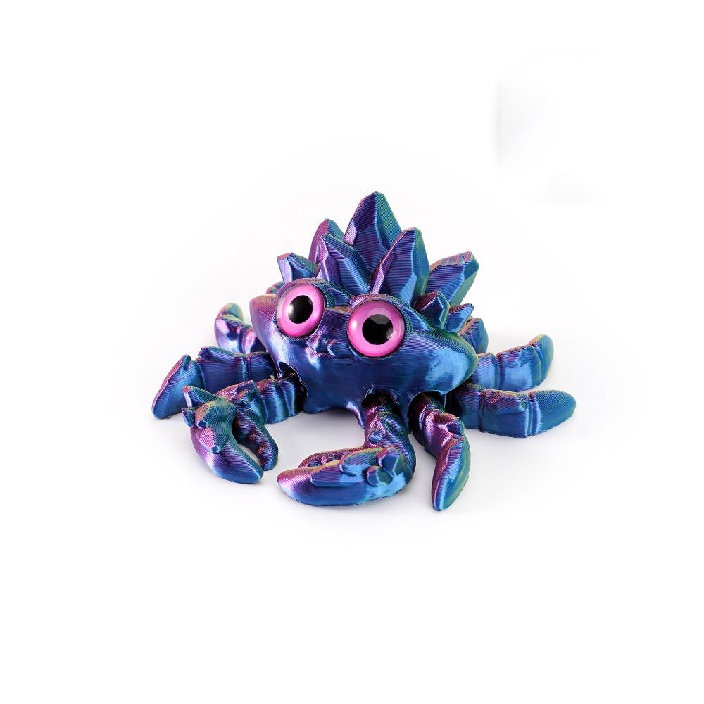 

PLA Кристаллический краб Фигурка Экшн Многоцветная Шарнирная Фигурка Животного Настольное Украшение 3