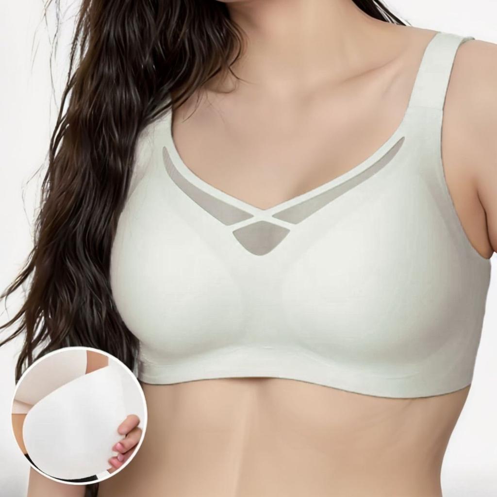 Sutiene Mărimi Mari cu Plasă Fără Cusături și Design Subțire pentru Sâni Mari Fără Armătură Anti-expunere și Sutiene cu Suport Lateral