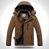 Men's Outer Jacket with Hood Plus Velvet Thickened Windproof and Warm Cotton padded Jacket