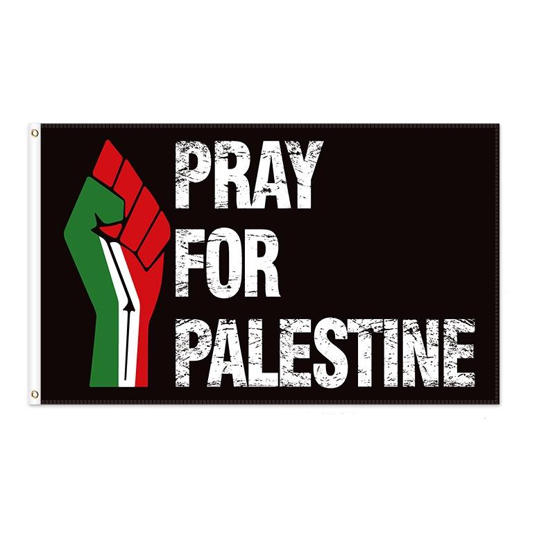 Palestinas flagga Premiumkvalitet Polyestermaterial Utomhusflagga Plastflaggstång Storleksalternativ tillgängliga Levande färger Lämplig för olika tillfällen