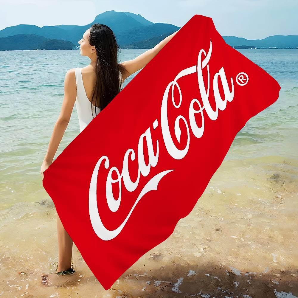 C-Coca-Colas Mikrofaser Bedrucktes Strandtuch Bergsteigen Yoga Strand Schwimmen Laufen Saugfähiges Weiches Handtuch