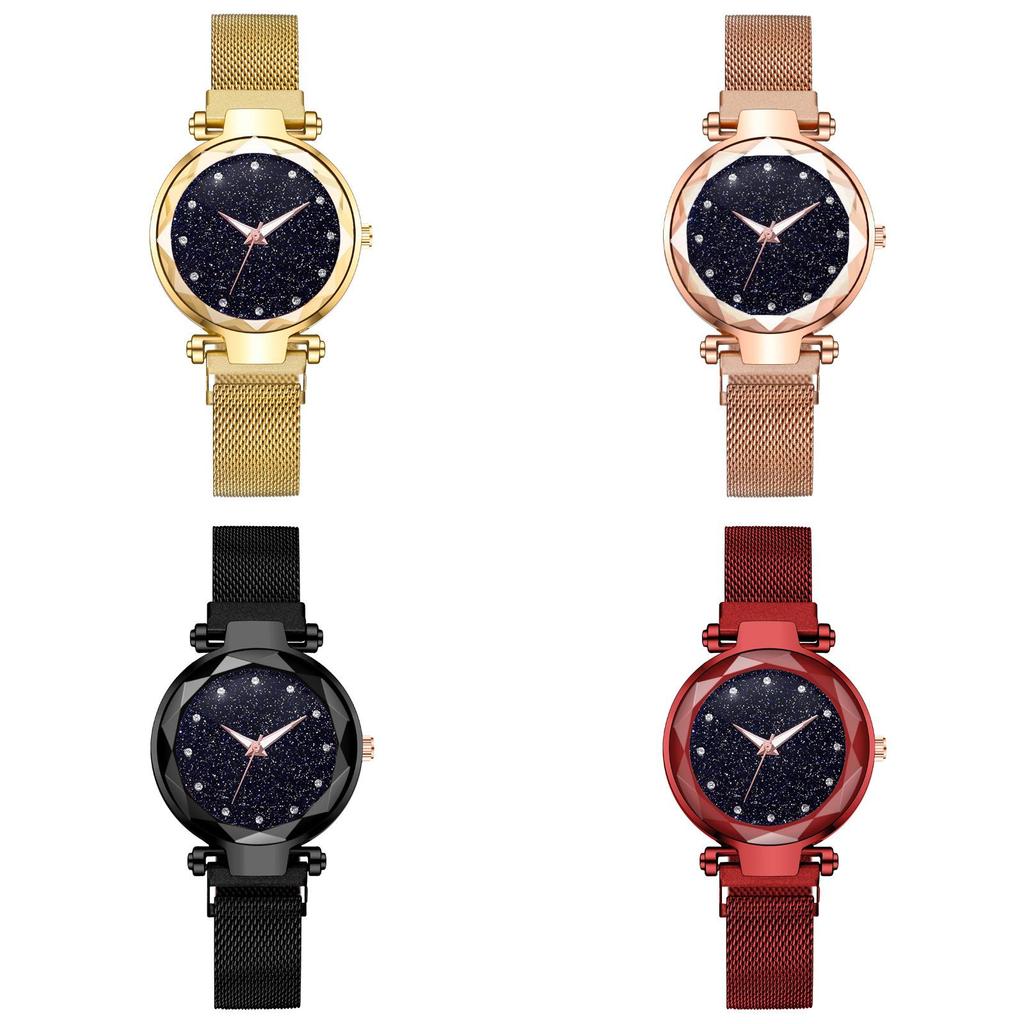 Starry Surface Ladies Watch With Quartz Movement And Metal Strap For Casual Wear And Gift