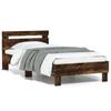 Vidaxl Bed Frame with Headboard, Smoked Oak, 90X200 Cm