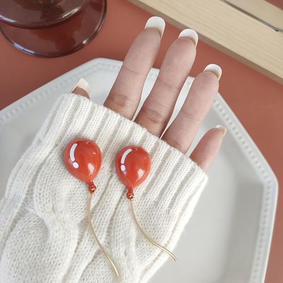 Women Earrings Balloon Shape Tassel Cute Painted Geometric Dangle Earrings for Daily Wear