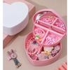 Home Mirror Pink Girly Heart Storage Organizer Jewelry Box Bedroom Large Capacity Storage Box